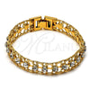 Pulsera Elegante 5.020.008 Oro Laminado, con Zirconia Cubica Blanca, Pulido, Tono Dorado (Grosor 11 MM, 7 Pulgadas de Largo)