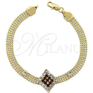 Pulsera Elegante 5.022.007 Oro Laminado, con Blanca Zirconia Cubica, Pulido, Tono Dorado (10 MM Thickness, 8 Inches Length)