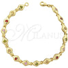 Pulsera Elegante 5.026.014 Oro Laminado, con Multicolor Zirconia Cubica, Pulido, Tono Dorado (05 MM Thickness, 7 Inches Length)