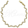 Pulsera Elegante 5.030.009 Oro Laminado, Diseño de Flor, con Blanca Zirconia Cubica, Resinado, Tono Dorado (06 MM Thickness, 7 Inches Length)