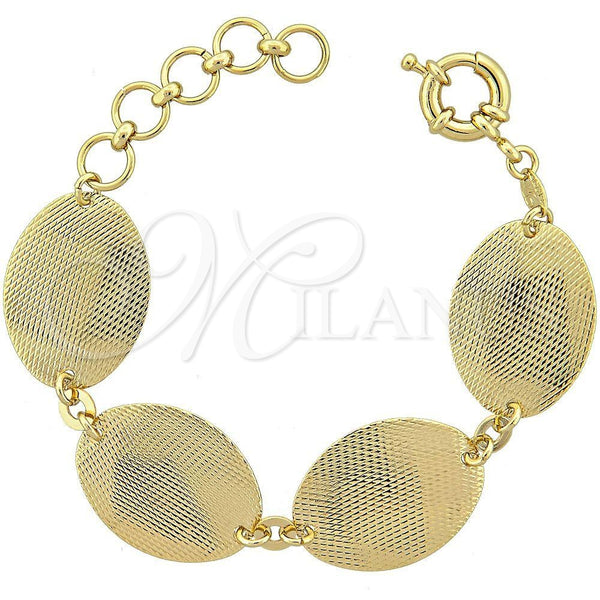 Pulsera Elegante 5.032.002 Oro Laminado, Diamantado, Tono Dorado (20 MM Thickness, 8 Inches Length)