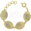 Pulsera Elegante 5.032.002 Oro Laminado, Diamantado, Tono Dorado (20 MM Thickness, 8 Inches Length)