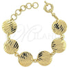 Pulsera Elegante 5.033.009 Oro Laminado, Diamantado, Tono Dorado (20 MM Thickness, 8 Inches Length)