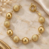Pulsera Elegante 5.036.001 Oro Laminado, Diseño de Bola, Mate, Tono Dorado (Grosor 12 MM, 7 Pulgadas de Largo)