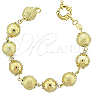 Pulsera Elegante 5.036.001 Oro Laminado, Diseño de Bola, Mate, Tono Dorado (12 MM Thickness, 7 Inches Length)