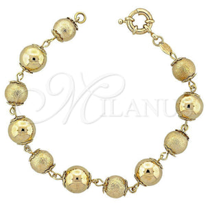 Pulsera Elegante 5.036.002 Oro Laminado, Diseño de Bola, Mate, Tono Dorado (12 MM Thickness, 8 Inches Length)