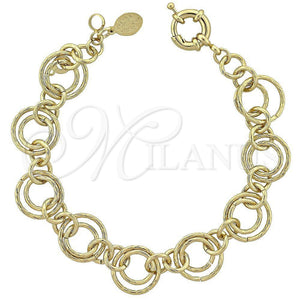 Pulsera Elegante 5.036.005 Oro Laminado, Diamantado, Tono Dorado (15 MM Thickness, 8 Inches Length)