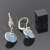 Arete Colgante 5.039.009 Oro Laminado, Diseño de Ojo Griego, Resinado Azul, Tono Dorado