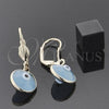 Arete Colgante 5.039.009 Oro Laminado, Diseño de Ojo Griego, Resinado Azul, Tono Dorado