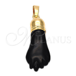Dije Religioso 5.039.016 Oro Laminado, Diseño de Manos, Esmaltado, Tono Dorado