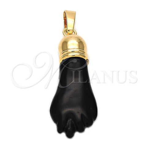 Dije Religioso 5.039.016 Oro Laminado, Diseño de Manos, Esmaltado, Tono Dorado