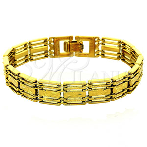 Pulsera Solida 5.019.007.1 Oro Laminado, Diamantado, Tono Dorado (Grosor 11 MM, 8 Pulgadas de Largo)
