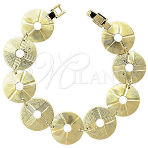 Pulsera Elegante 5.018.008.2 Oro Laminado, Diamantado, Tono Dorado (15 MM Thickness, 7 Inches Length)
