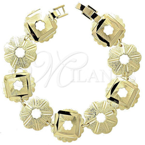 Pulsera Elegante 5.018.002.3 Oro Laminado, Diseño de Flor, Mate, Tono Dorado (15 MM Thickness, 8 Inches Length)