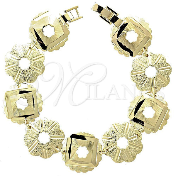 Pulsera Elegante 5.018.002.3 Oro Laminado, Diseño de Flor, Mate, Tono Dorado (15 MM Thickness, 8 Inches Length)