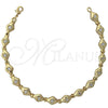 Pulsera Elegante 5.026.014.1 Oro Laminado, con Blanca Zirconia Cubica, Pulido, Tono Dorado (05 MM Thickness, 7 Inches Length)