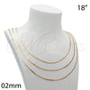 Gargantilla Basica 5.223.019.18 Oro Laminado, Diseño de Long Box, Pulido, Tono Dorado (0.60 Gauge, 02 MM Thickness, 18 Inches Length)
