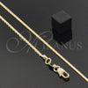 Gargantilla Basica 5.223.019.20 Oro Laminado, Diseño de Long Box, Pulido, Tono Dorado (0.60 Gauge, 02 MM Thickness, 20 Inches Length)