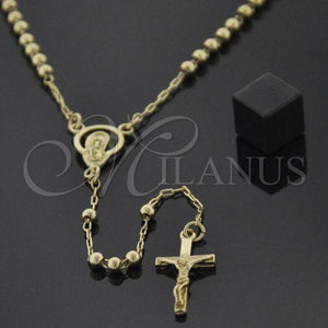 Rosario Mediano 5.213.004.16 Oro Laminado, Diseño de Altagracia, Pulido, Tono Dorado