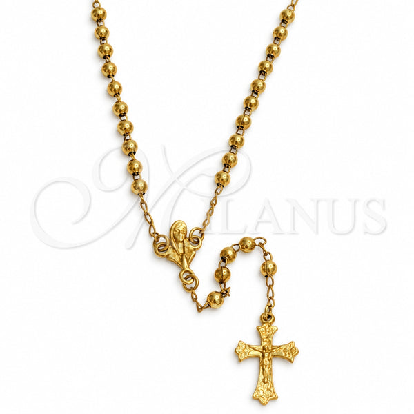 Rosario Mediano 5.213.004.16 Oro Laminado, Diseño de Altagracia, Pulido, Tono Dorado