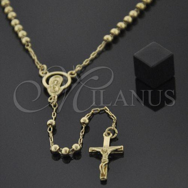 Rosario Mediano 5.213.004.16 Oro Laminado, Diseño de Altagracia, Pulido, Tono Dorado