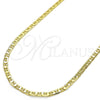 Gargantilla Basica 5.222.026.18 Oro Laminado, Diseño de Mariner, Pulido, Tono Dorado (Calibre 0.80, Grosor 03 MM, 18 Pulgadas de Largo)