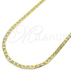 Gargantilla Basica 5.222.026.24 Oro Laminado, Diseño de Mariner, Pulido, Tono Dorado (0.80 Gauge, 03 MM Thickness, 24 Inches Length)