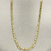 Gargantilla Basica 5.222.027.24 Oro Laminado, Diseño de Mariner, Pulido, Tono Dorado (0.60 Gauge, 03 MM Thickness, 24 Inches Length)