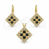 Juego de Arete y Dije de Adulto 5.056.005 Oro Laminado, con Zirconia Cubica Blanca, Pulido, Tono Dorado