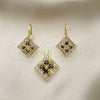 Juego de Arete y Dije de Adulto 5.056.005 Oro Laminado, con Blanca Zirconia Cubica, Pulido, Tono Dorado