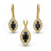 Juego de Arete y Dije de Adulto 5.058.013 Oro Laminado, con Blanca Zirconia Cubica, Pulido, Tono Dorado