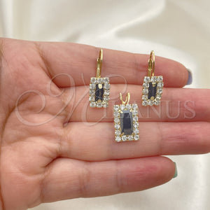 Juego de Arete y Dije de Adulto 5.057.013 Oro Laminado, con Blanca Zirconia Cubica, Pulido, Tono Dorado