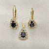 Juego de Arete y Dije de Adulto 5.056.013 Oro Laminado, con Blanca Zirconia Cubica, Pulido, Tono Dorado