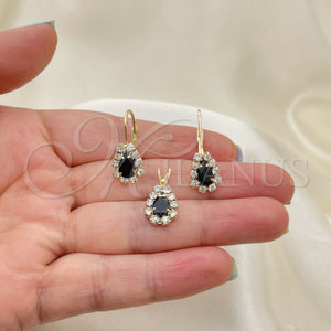 Juego de Arete y Dije de Adulto 5.056.013 Oro Laminado, con Blanca Zirconia Cubica, Pulido, Tono Dorado