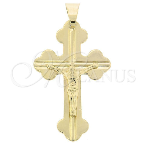 Dije Religioso 05.16.0017 Oro Laminado, Diseño de Crucifijo, Pulido, Tono Dorado