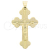 Dije Religioso 05.16.0017 Oro Laminado, Diseño de Crucifijo, Pulido, Tono Dorado