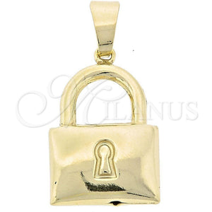 Dije Elegante 44.034 Oro Laminado, Pulido, Tono Dorado