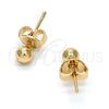 Arete Dormilona 5.128.008 Oro Laminado, Diseño de Bola, Pulido, Tono Dorado