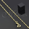 Gargantilla Basica 5.223.028.16 Oro Laminado, Diseño de Singapore, Pulido, Tono Dorado (0.40 Gauge, 02 MM Thickness, 16 Inches Length)