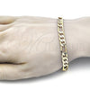 Pulsera Básica 5.222.012.08 Oro Laminado, Diseño de Figaro, Pulido, Tono Dorado (180 Gauge, Thickness, 8 Inches Length)