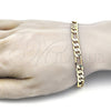 Pulsera Básica 5.222.012.08 Oro Laminado, Diseño de Figaro, Pulido, Tono Dorado (180 Gauge, Thickness, 8 Inches Length)