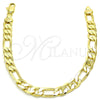 Pulsera Básica 5.222.012.08 Oro Laminado, Diseño de Figaro, Pulido, Tono Dorado (180 Gauge, Thickness, 8 Inches Length)