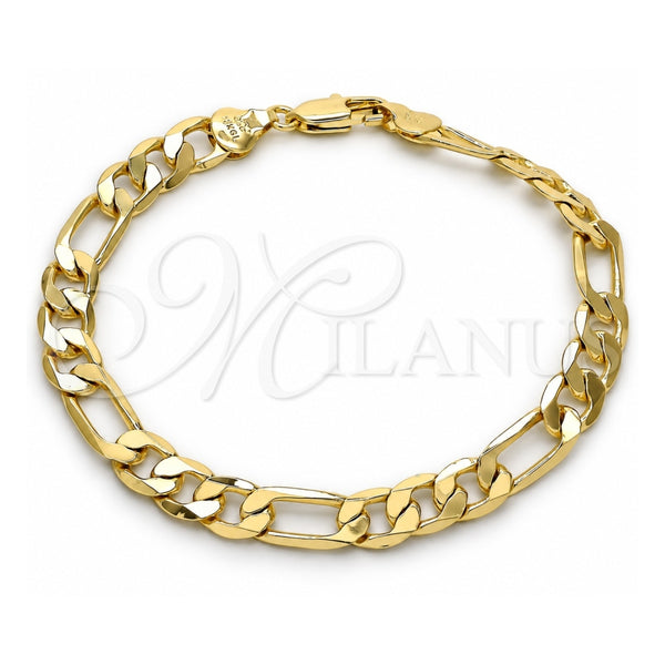 Pulsera Básica 5.222.012.08 Oro Laminado, Diseño de Figaro, Pulido, Tono Dorado (180 Gauge, Thickness, 8 Inches Length)