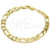 Pulsera Básica 5.222.012.08 Oro Laminado, Diseño de Figaro, Pulido, Tono Dorado (180 Gauge, Thickness, 8 Inches Length)