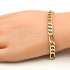 Pulsera Básica 5.222.013.08 Oro Laminado, Diseño de Figaro, Pulido, Tono Dorado (160 Gauge, Thickness, 8 Inches Length)