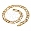 Pulsera Básica 5.222.013.08 Oro Laminado, Diseño de Figaro, Pulido, Tono Dorado (160 Gauge, Thickness, 8 Inches Length)