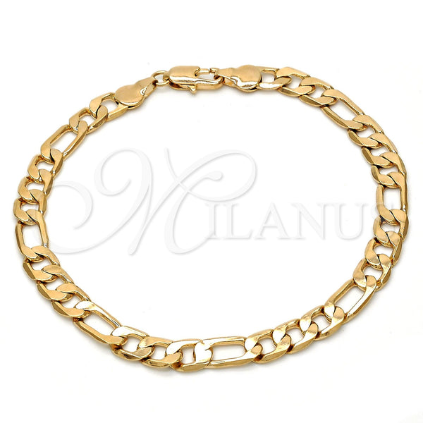 Pulsera Básica 5.222.013.08 Oro Laminado, Diseño de Figaro, Pulido, Tono Dorado (160 Gauge, Thickness, 8 Inches Length)