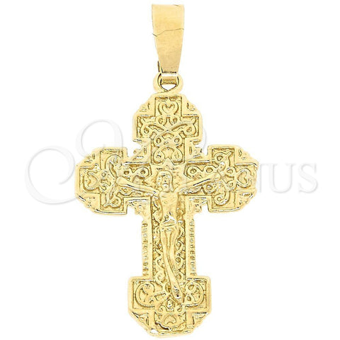 Dije Religioso 5.190.011 Oro Laminado, Diseño de Cruz, Diamantado, Tono Dorado
