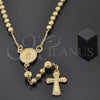 Rosario Grande 5.211.005 Oro Laminado, Diseño de Guadalupe y Crucifijo, Pulido, Tono Dorado