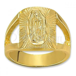 Anillo de Hombre 5.178.009.10 Oro Laminado, Diseño de Virgen Maria, Pulido, Tono Dorado (Size 10)